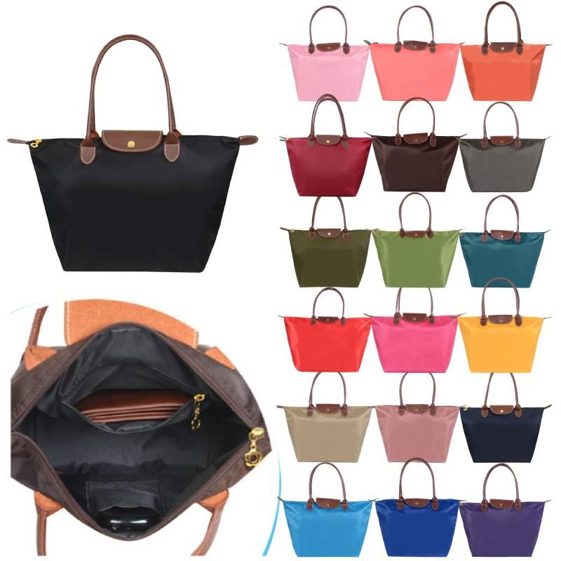 Borsa a tracolla pieghevole in nylon da donna, impermeabile e pratica, borsa portaoggetti per sport, fitness, shopping e regali, colore Rosso Vino, Rosso, Viola