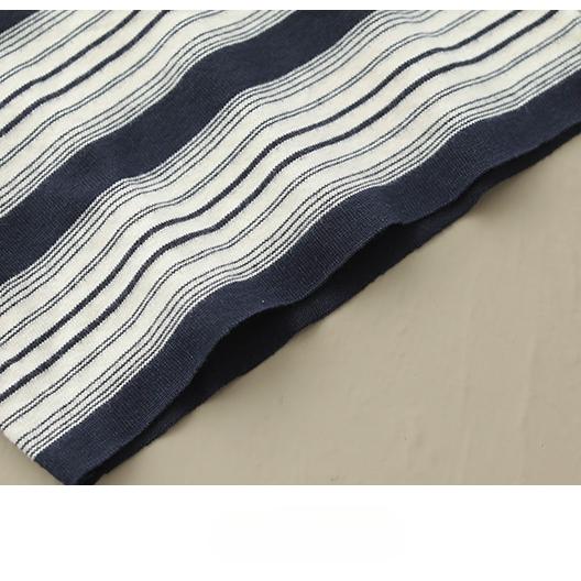 DIMANAF 2025 Summer T-shirt Women Spliced Stripe Printing Short Sleeve Loose Black