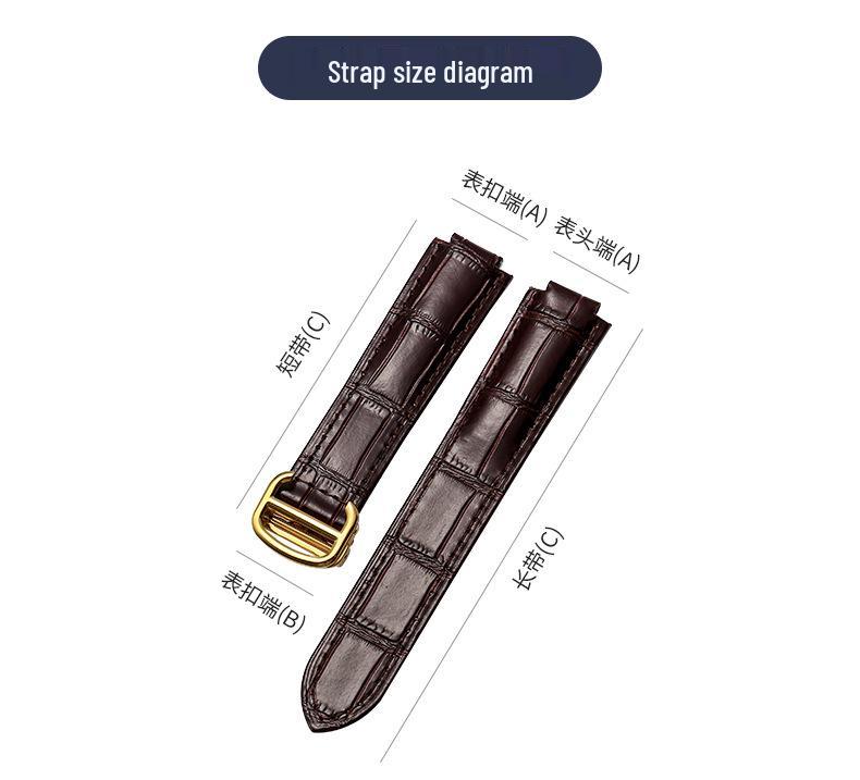 Men's and Women's Genuine Blue Cowhide Leather Strap with Folding Buckle and Unique Balloon Concave-Convex Design