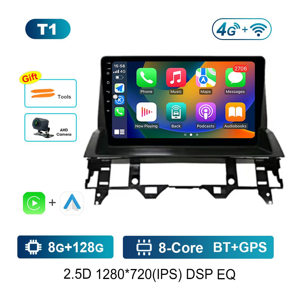 Player multimedia radio auto Android pentru Mazda 6 2002 - 2008 WiFi GPS navigație DSP stereo ecran divizat unitate principală instrumente auto
