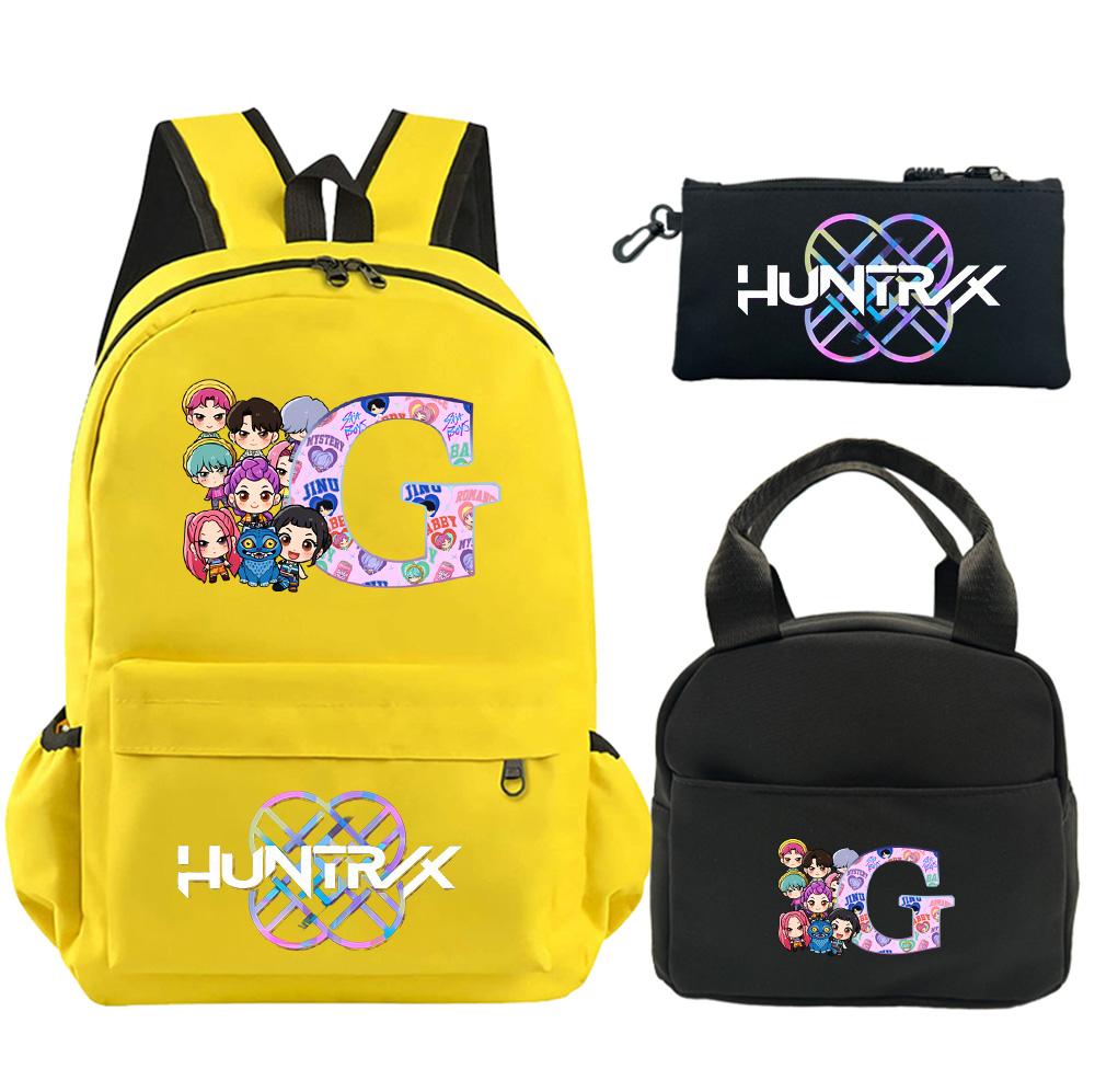 3Pcs/set 26 English Letter Printed Backpack Shoulder Bag Pencil Case for Teenager Student Boy Girl Schoolbag Large Capacity Waterproof Bookbag Gift