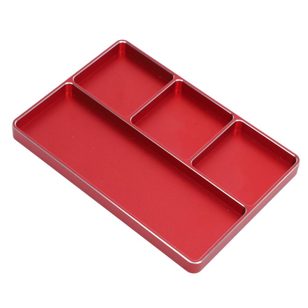 4 Grids RC Screw Tray Metal Repair Tool Organizer Durable Screw Parts Tray For RC Airplane