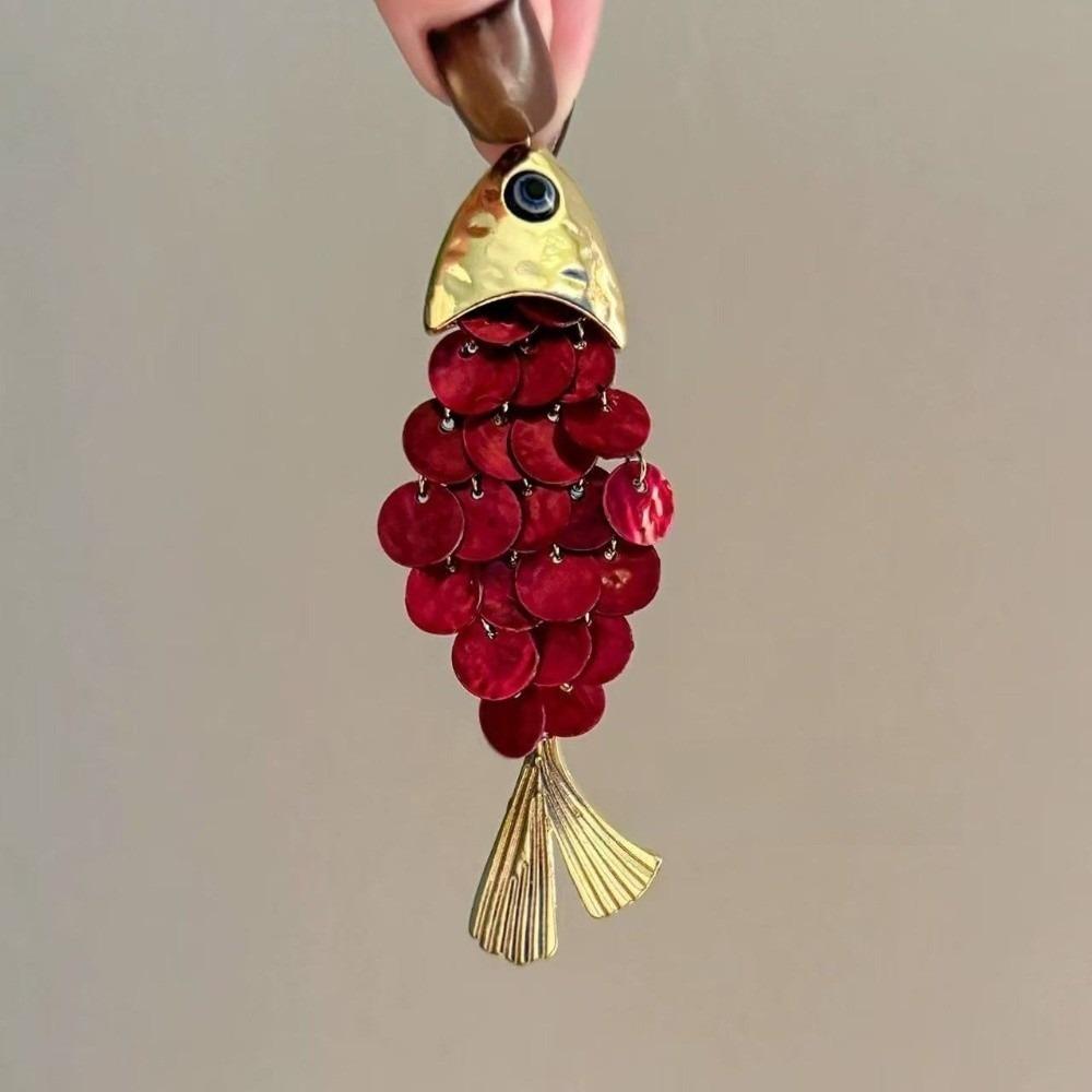 

Faux Seashell Elegant Side Hairpin Tassels Year After Year Bangs Clip Chinese-style червоний