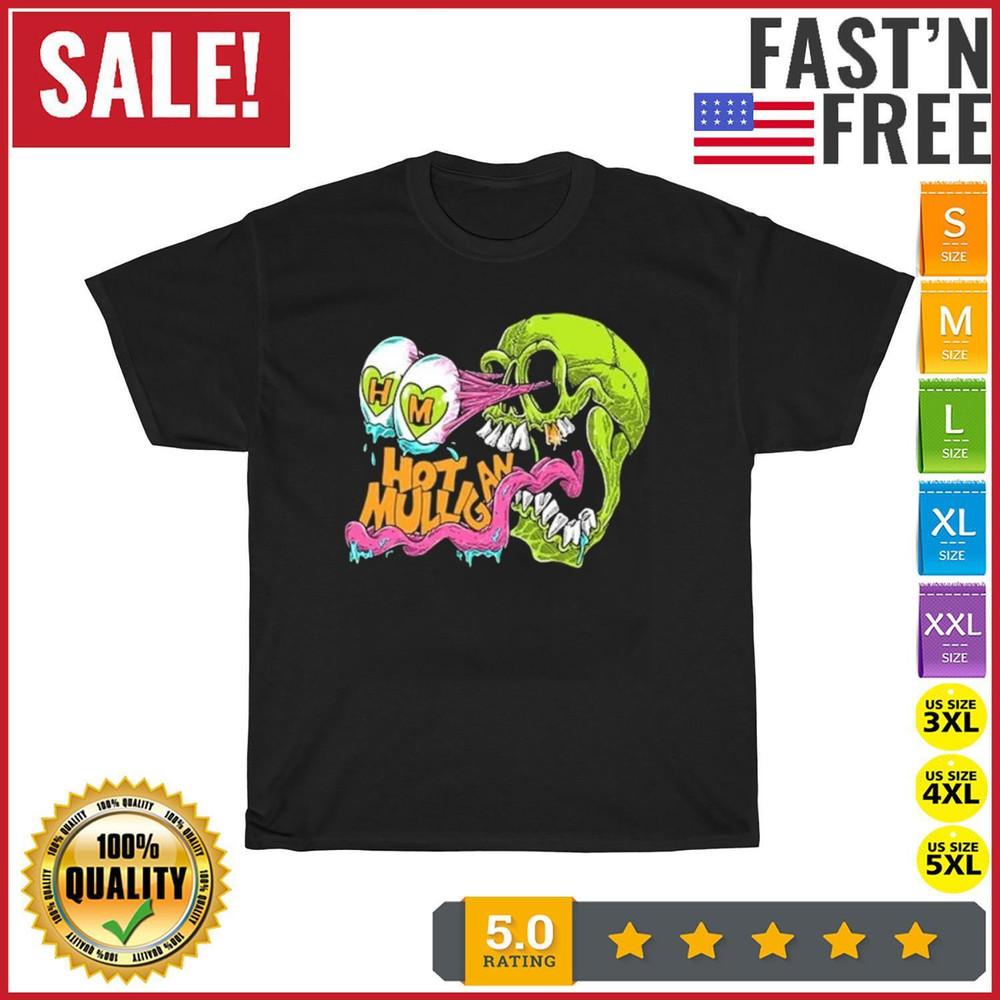 Hot Mulligan Skull Tour 2024 Black Cotton Full Size S-5XL Unisex T-Shirt S