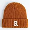 Popular Letter Beanie Hat for Female Y2K Girl Winter Autumn Thick Crochet Hat Soft Breathable Women Casual Skull Cap