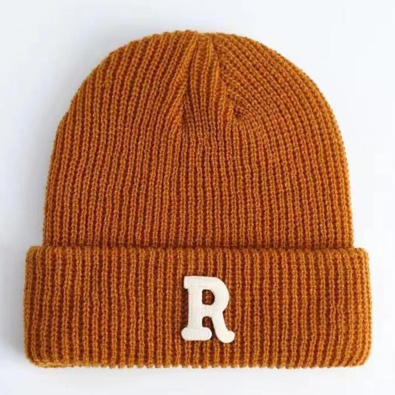 Popular Letter Beanie Hat for Female Y2K Girl Winter Autumn Thick Crochet Hat Soft Breathable Women Casual Skull Cap