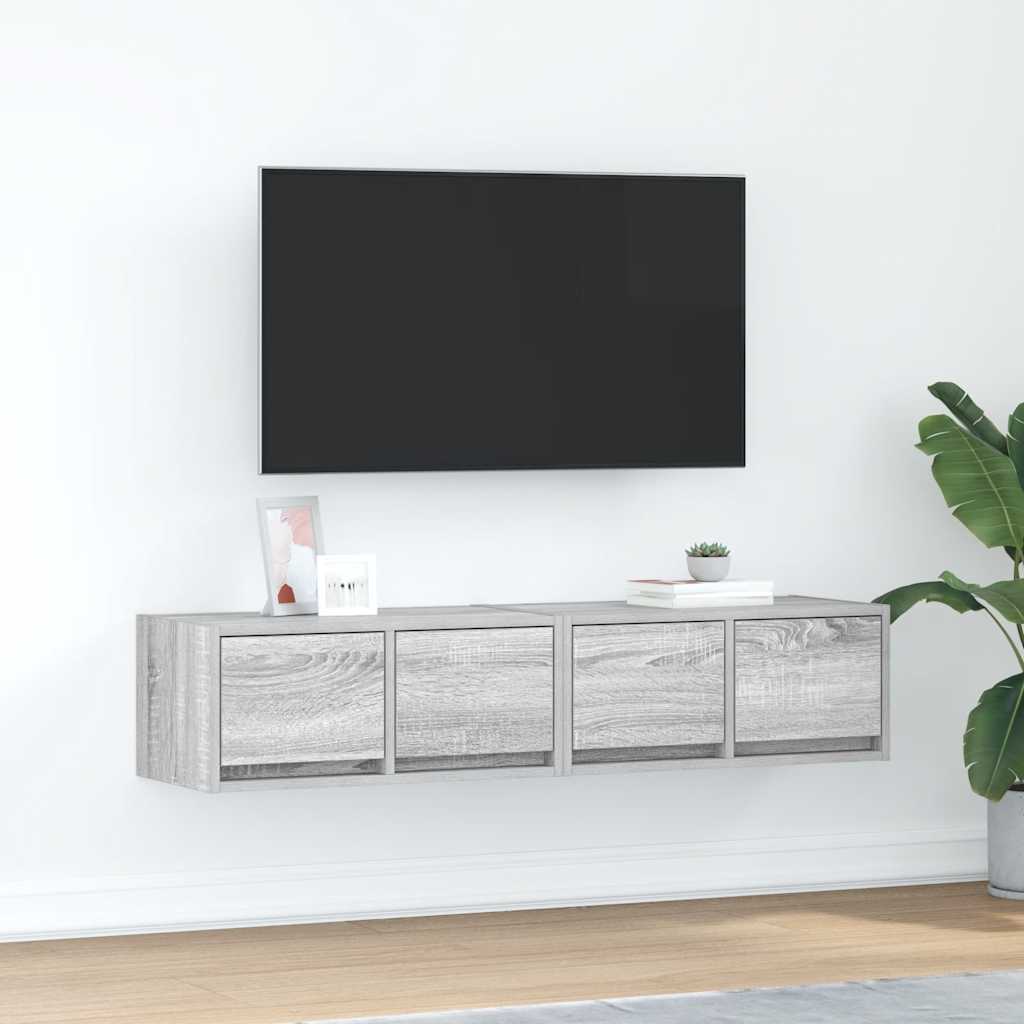 TV Cabinets 2 pcs Grey Sonoma 60 x 31 x 25.5 cm Particleboard