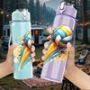 1PC Colorful Volleyball Pattern 750ml Color Plastic Sports Water Bottle Leakproof Flip Straw Lid Suitable for Sports Office Home Use