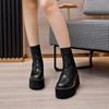 Damen Stiefeletten Retro Schnürstiefel High Heels Damen Kurze Stiefel Übergröße Rutschfest Arbeit Damenschuhe