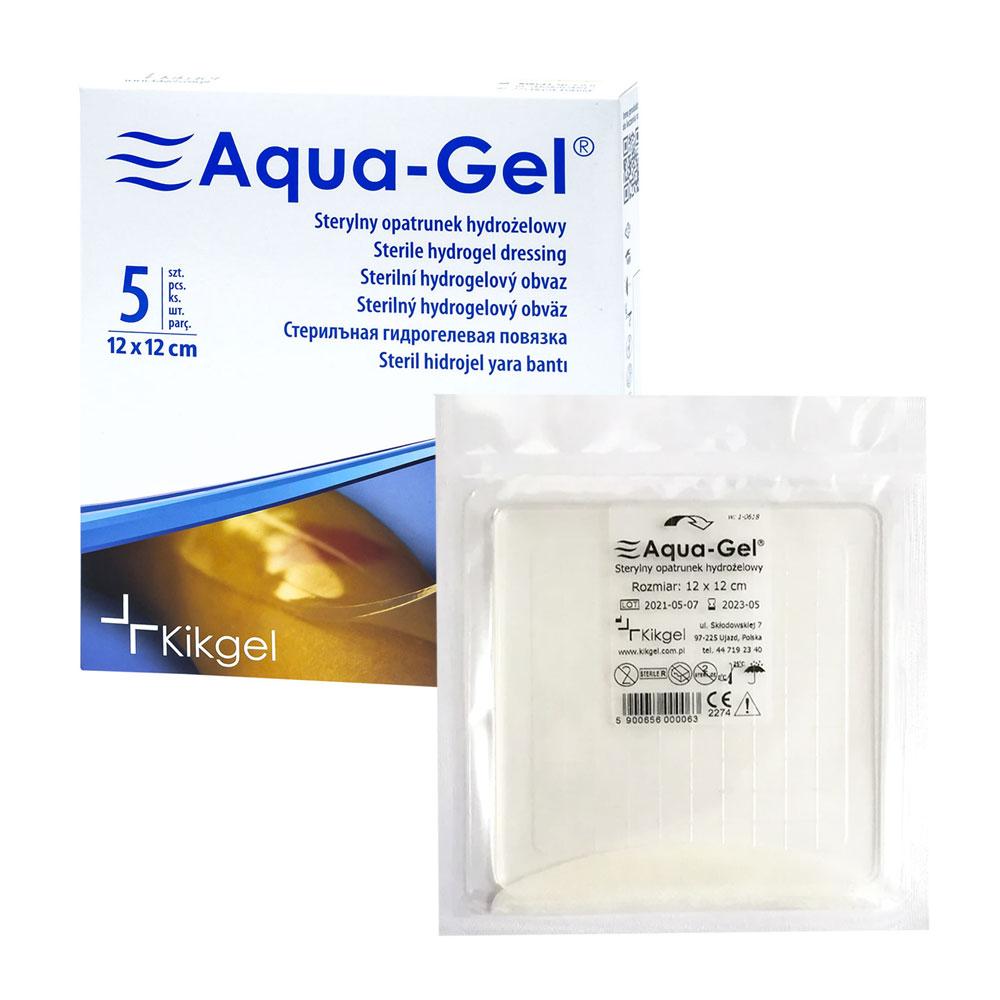 Aqua-Gel Sterile Hydrogel Dressing 12cm X 12cm For Wound and Burn Treatment 5 Pcs