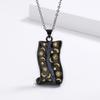 Engraved Women'S Necklace Irregular Shape Jewelry Inlaid Wind Stars Zircon Moon Pendant Blue Punk