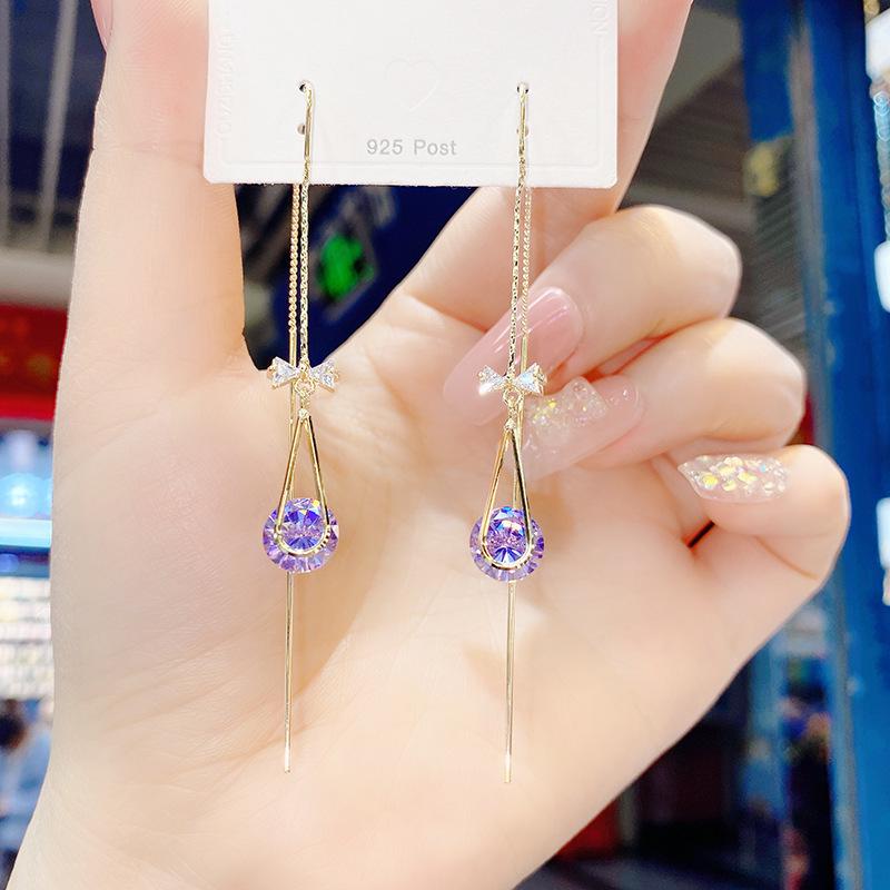 925 Silver Needle Luxury Tassel Earrings for Women