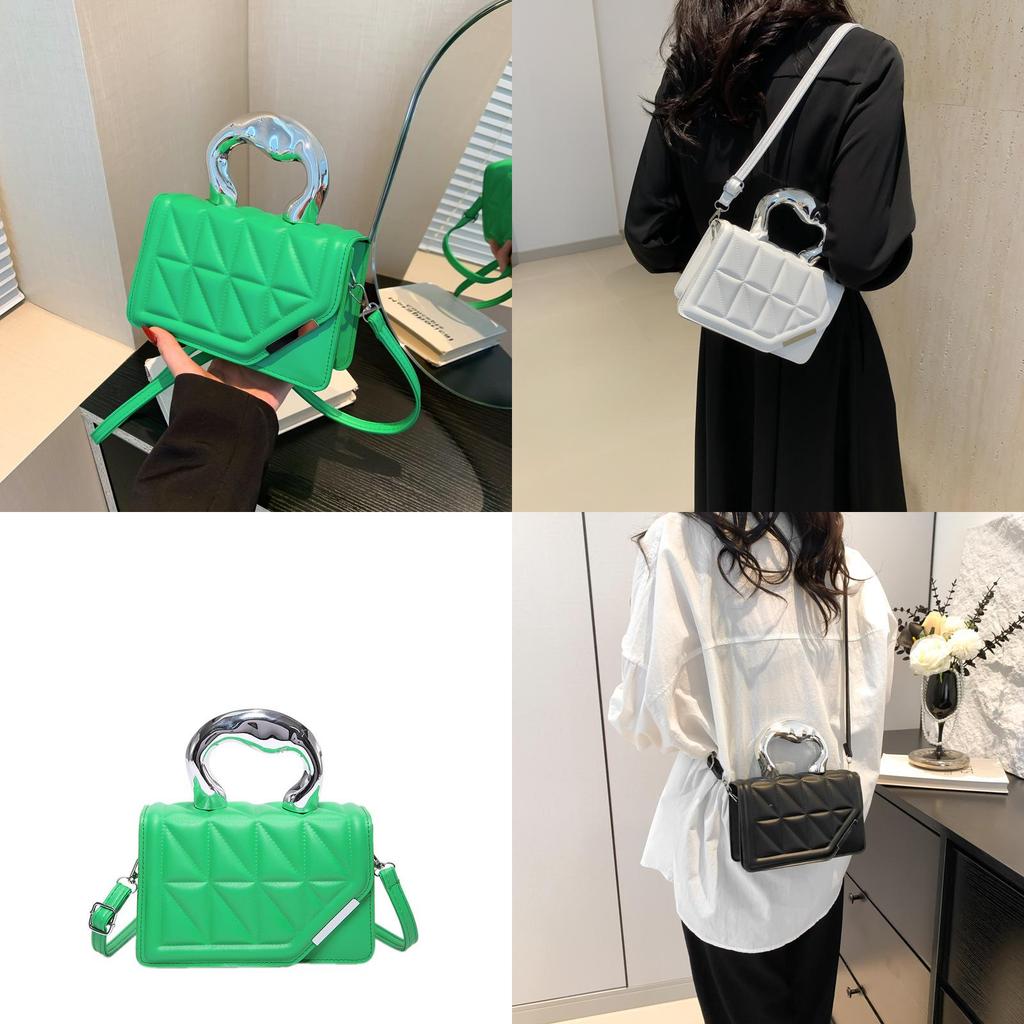 Schicke Trendy PU-Leder Handtasche Kleine Quadratische Tasche Für Damen Mit Stilvollen Nähten