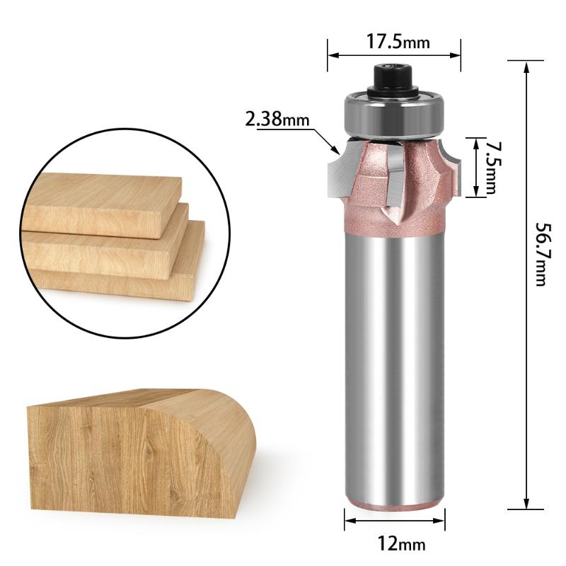 

1/2 и 12 мм хвостовик промышленного класса, угловой круглый деревообрабатывающий фрезерный станок, нож для обрезки кромок, триммер с 4 зубьями, фреза по дереву 12x17.5