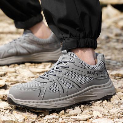 Summer New Men's Safety Shoes Puncture Resistant Work Shoes Men's Protective Shoes Wear-resistant Work Boots Tactical Boots
