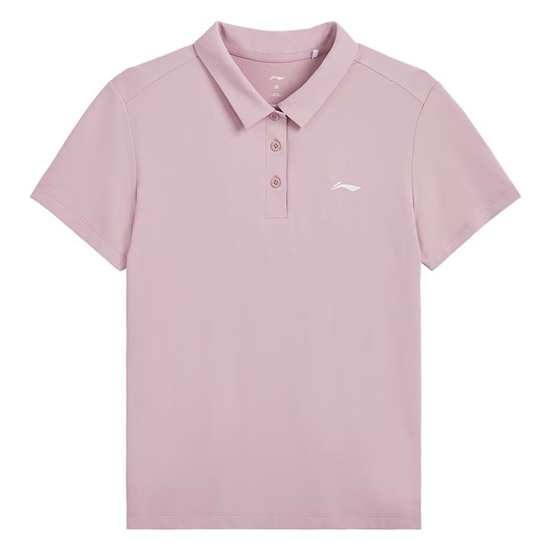 

Li-Ning Повседневная Дышащая Удобная Однотонная Футболка-поло с коротким рукавом Женские топы Лотосово-розовый Фиолетовый APLV680-4 M