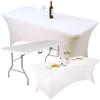 Catering Banquet Table Cover, White Elastic Tablecloth for Communion
