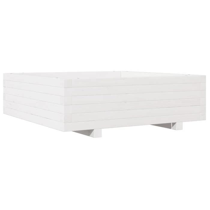 VidaXL Jardinière blanc 80x80x26,5 cm bois de pin massif, jardinière d'extérieur, bac à fleurs, boîte à plantes, jardinière 847309