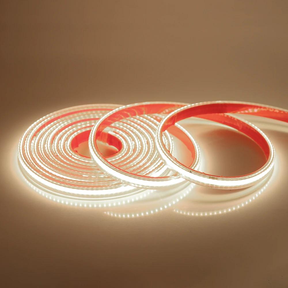 Ταινία LED COB 220V με Αυτοκόλλητη Ταινία, Φις Ρεύματος ΕΕ, RA 90 Υψηλής Πυκνότητας, Αδιάβροχη IP65, Ευέλικτη Ταινία LED