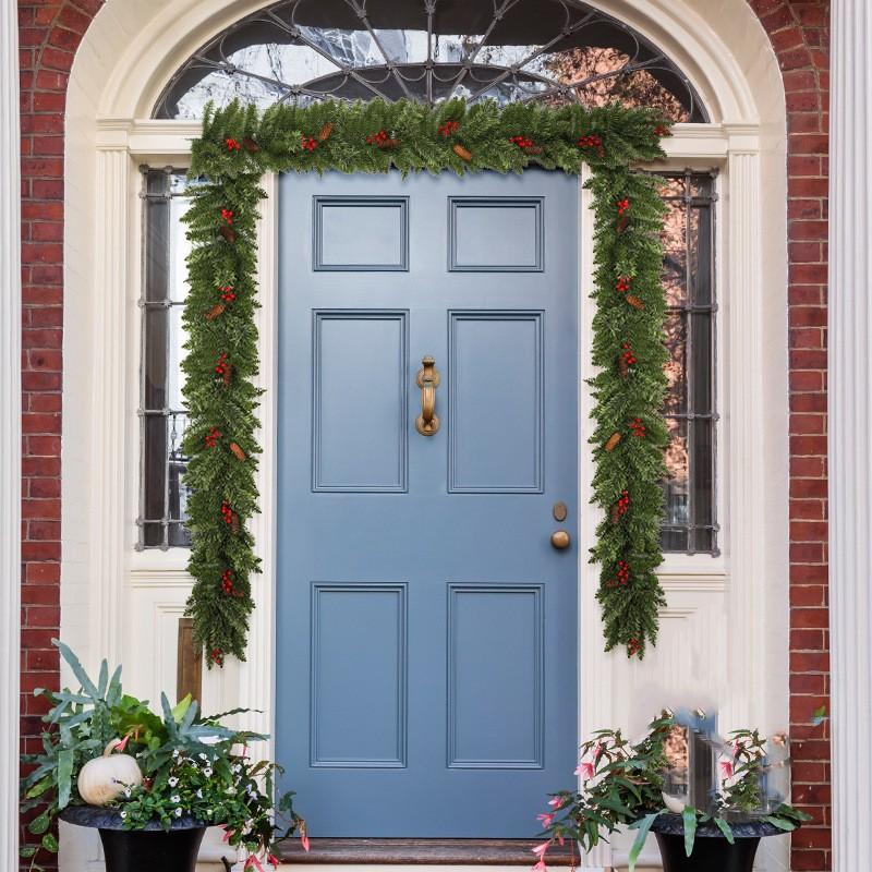 2.7m Christmas Wreath Garland Artificial Pine Garland Outdoor Indoor Home Garden Fireplaces Holiday Party Christmas Decoration