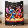 Lilo Stitch Adventure Flannel Blanket Super Soft Warm Cozy Blanket For Sofa Bed Office Travel Allseason Home Decor Gift