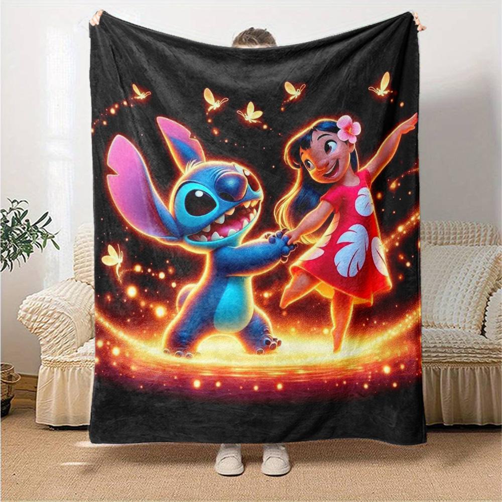 Lilo Stitch Adventure Flannel Blanket Super Soft Warm Cozy Blanket For Sofa Bed Office Travel Allseason Home Decor Gift