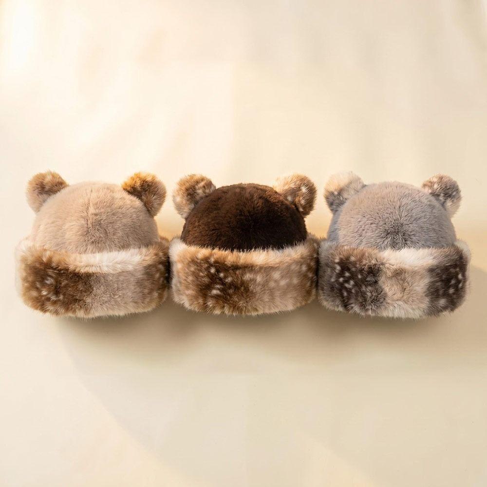 Warm Winter Hat Thicken Fleece Fluffy Panama Hat Fashion Hooded Beanie  for Women