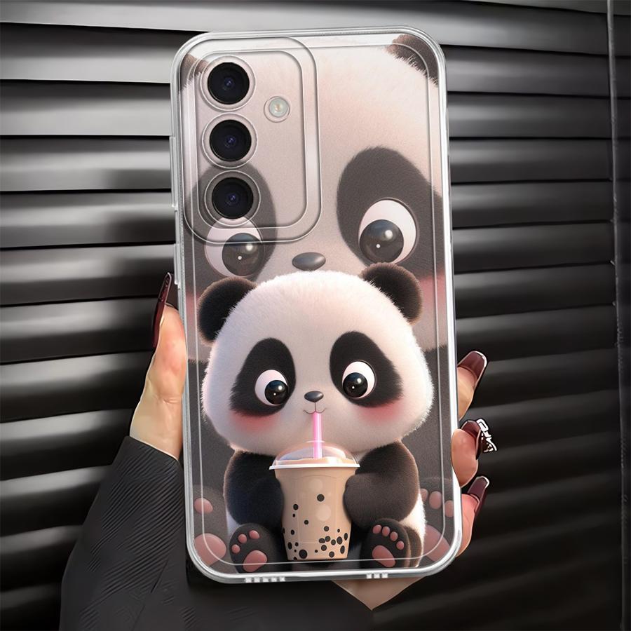 

Cute Panda Phone Cover Case for Samsung Galaxy A57 A55 A52 A17 A36 A37 A54 A15 A56 A52 A25 A51 A26 A24 A14 A16 Cartoon Panda Galaxy A26 5G