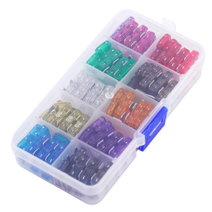 110x Mixed Zinc Plated Spade Blade Fuse Standard Small for Car Motorcycles Home