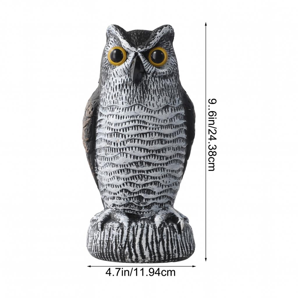 Owl Bird For Sculpture for Outdoor Garden Balcony Porch 24.38x11.94cm