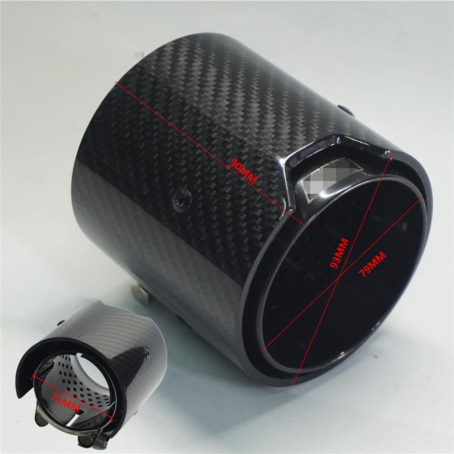 Brand New Car Carbon Fiber Exhaust End Tail Tips 71mm In 90 OUT