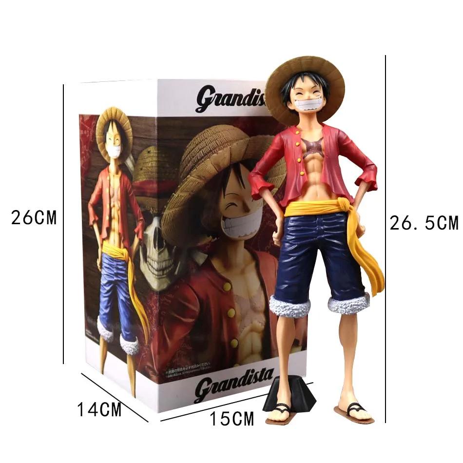 26cm One Piece Anime Figur Selbstbewusst Lachend Luffy Wechselbare Actionfigur Puppe PVC Modell Spielzeug Sammlung Geschenke