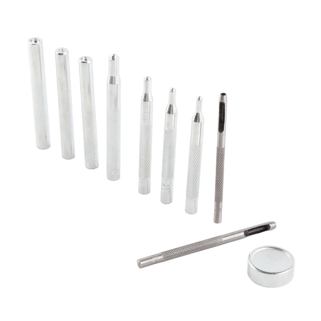 11pcsset Leather Craft Snap Fastener Setter Rivet Setting Punch Die Tools with Hole Punches