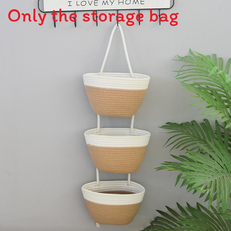 Multipurpose Foldable Cotton Hanging Basket For Bedroom Organizing