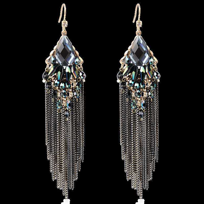 JMXD Long Tassel Earrings Vintage Palace Style Fashion Elegant Drop Jewelry Travel Souvenir Gift Women Handmade Chic Trendy Accessory