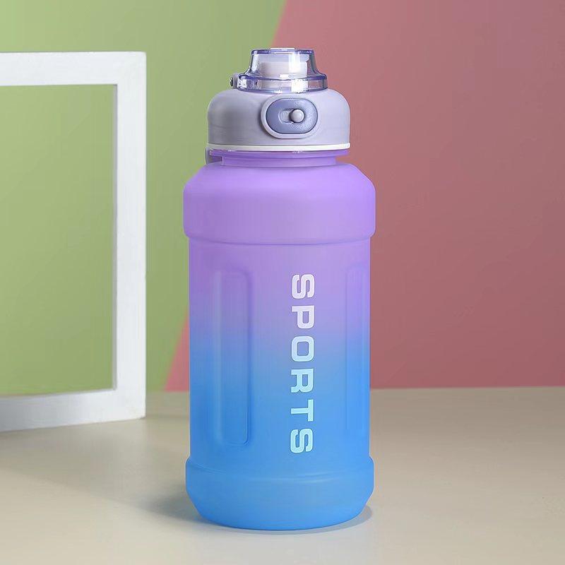 

1.3L Large Capacity Sports Water Bottle Frosted Cup Outdoor Fitness Kettle Plastic Water Cup Students Portable Big TonTon Barrel 1.3L фиолетовый