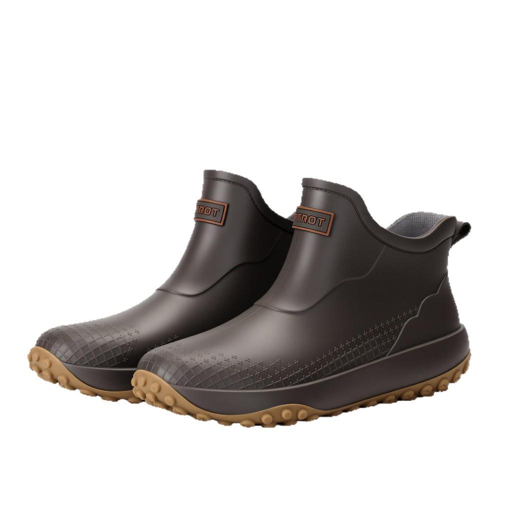 Men's & Women's Non-Slip Waterproof Short Rain Boots with Cotton Lining for Outdoor Use