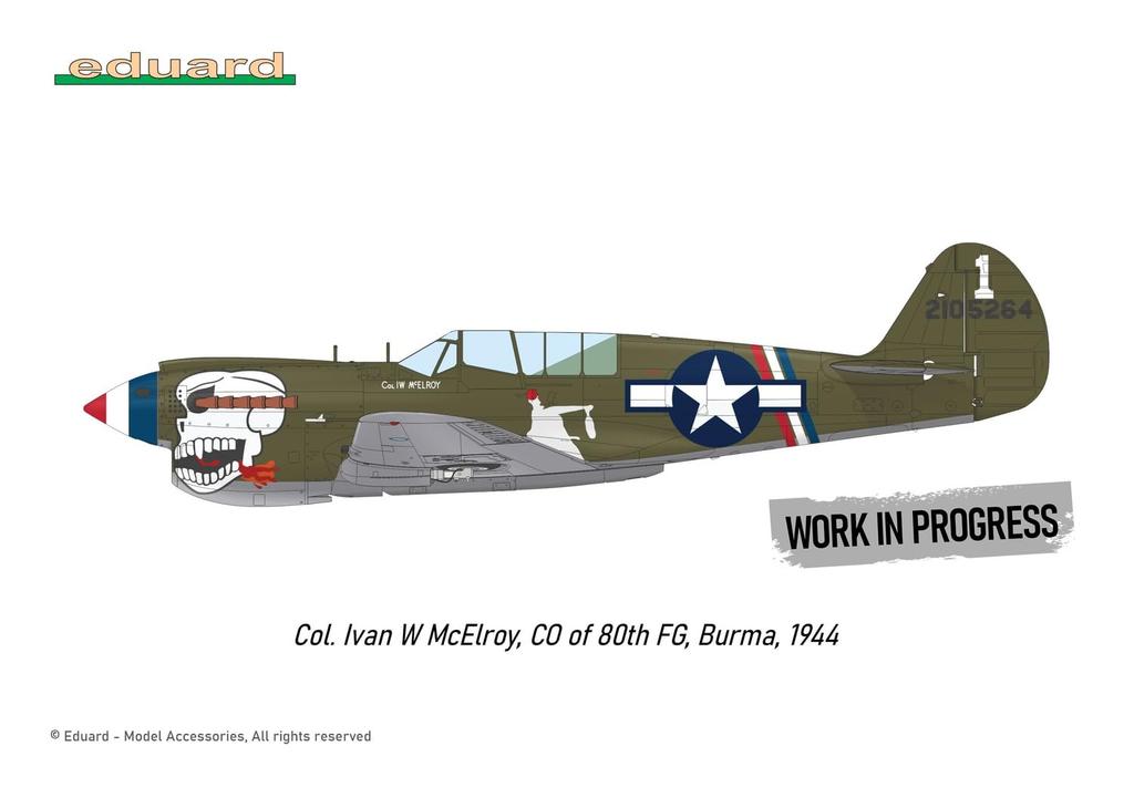 Eduard Dual Combo Royal Class Warhawk Plastic Model Kit EDUR0025 1/48 P-40N (Airplane)