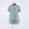 Fashion Style Short Sleeve Shirt Shorts Double-Layer Gauze Suit Short Sleeve Shirt Shorts Set