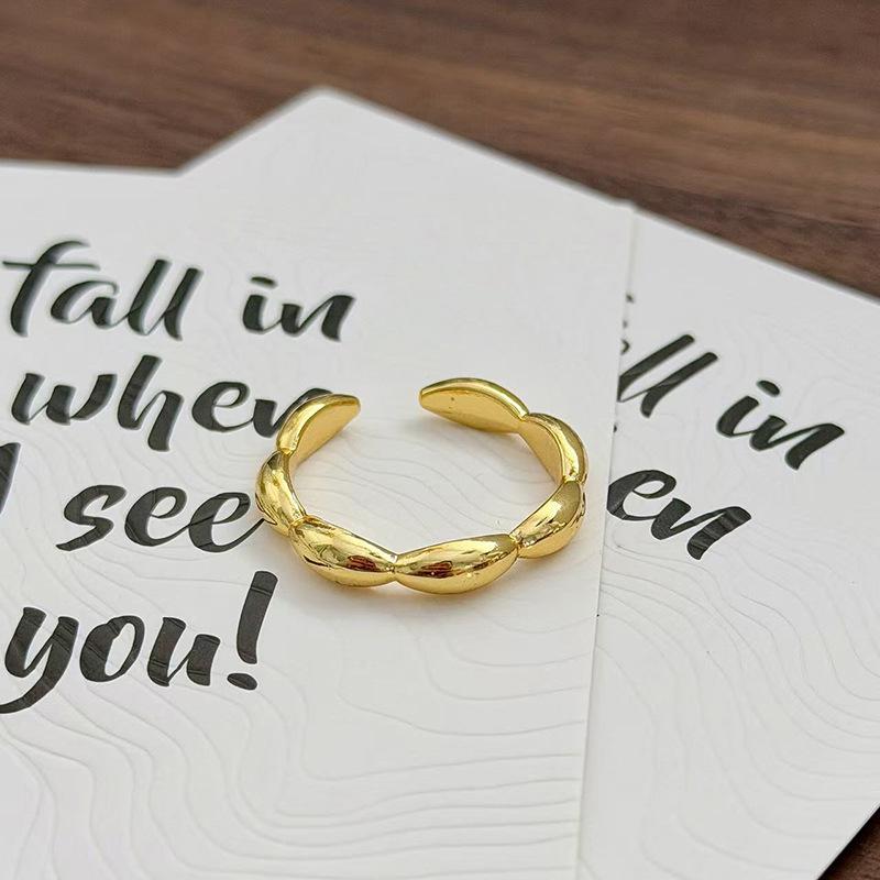 Medieval Vintage Simple Plain Ring Narrow Version French Retro Brushed Ring Irregular Geometric Personality Ring Woman