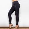 Shascullfites Blugi cu talie super înaltă pentru femei Melody Wear Slim Fit Blugi negri High Street Push Up Jeggings