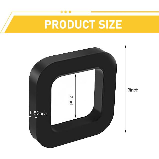 3 PCS Hitch Receiver Silencer Pad, 2 Inch Rubber Trailer Hitch Receiver Buffer Pad for Adjustable Ball Mounts, Receivers & Tow Hitches Noise-Reducing
