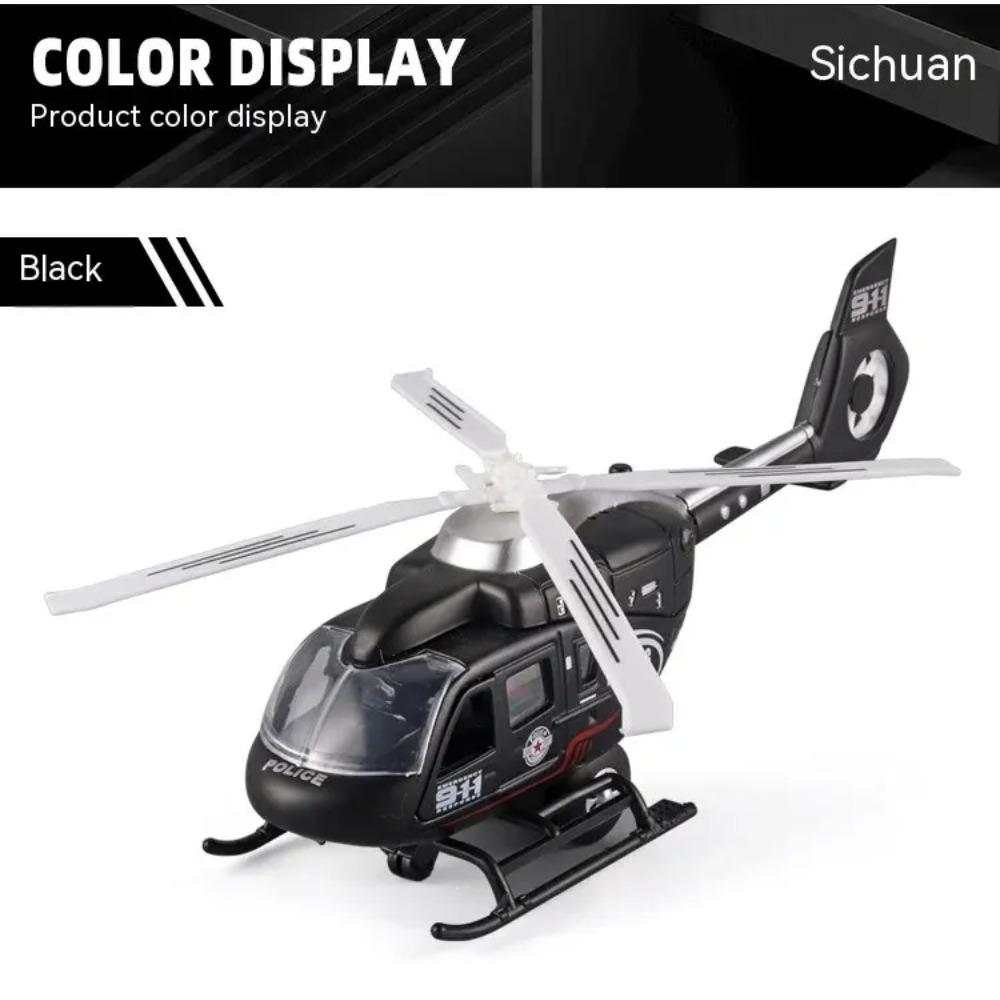 1/64 Scale Military Helicopter Alloy Toy Model with Retroactive Motion, Sound & Light Effects - Ideal for Kids' Play & Collectio
