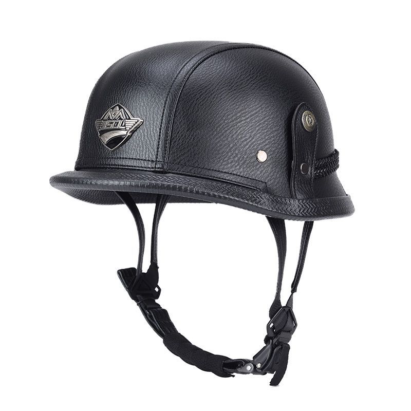 Pedal German Helmet Cruise Vintage Half Helmet Harley Men Motorcycle Helmet Locomotive Scaler Helmet Soldier Helmet Leather Helmet