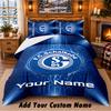 Schalke 04 FC Pattern Bedding 3Pcs Set Custom Name, Bed Sheet And Pillowcases For Home Bedroom