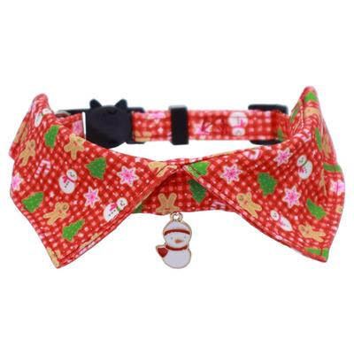 Cute Kitten Christmas Necklace with Bell 18-28cm/7.09-11.02in Kitten Bowties Collar Necklace Funny Soft