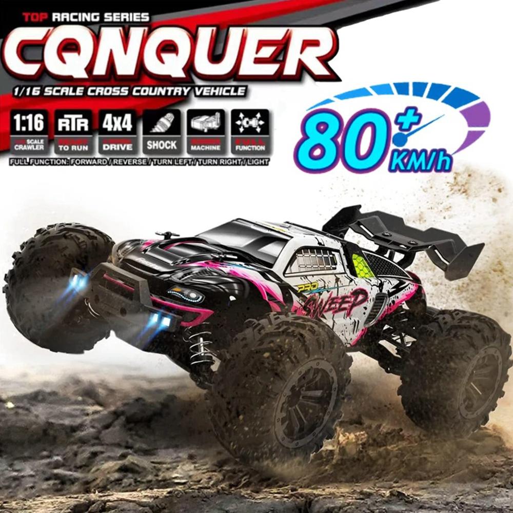 1:16 4WD Brushless RC Car 80KM/H High Speed, Off-Road 4x4 Drift Racing Truck for Adults & Kids