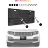 American Flag License Plate For Front Bumper, Black Thick ABS Plastic Car Tag Plate With 3D Embossed USA Flag Pattern, With Screws, Patriotic Decals