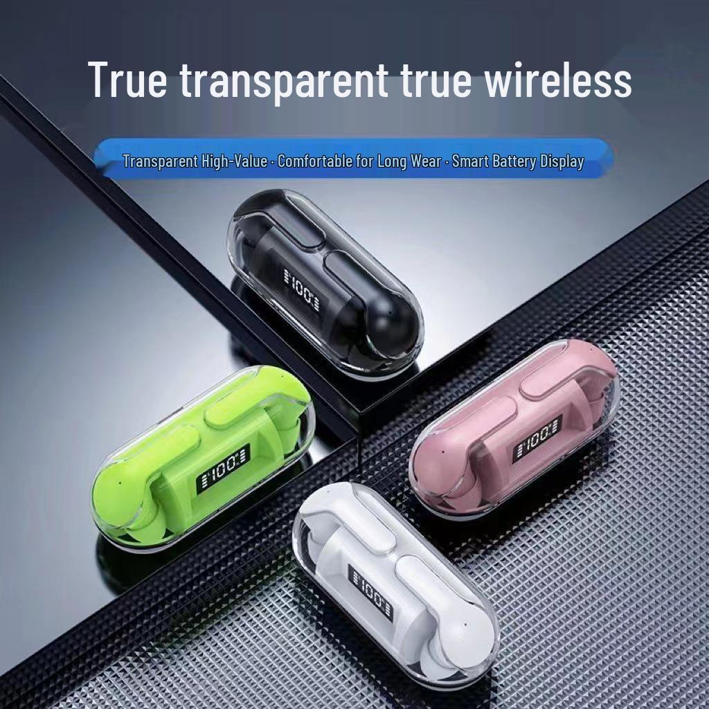 Transparent A06 Wireless Earbuds F80 Mini, TWS Sports Bluetooth Earbuds F20 with Digital Display
