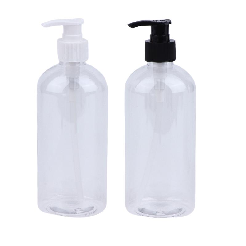 500Ml Refillable Pump Bottles Clear White Plastic Liquid Dispensing Bottle For Lotion Shampoo Soap Body Wash Travel Use